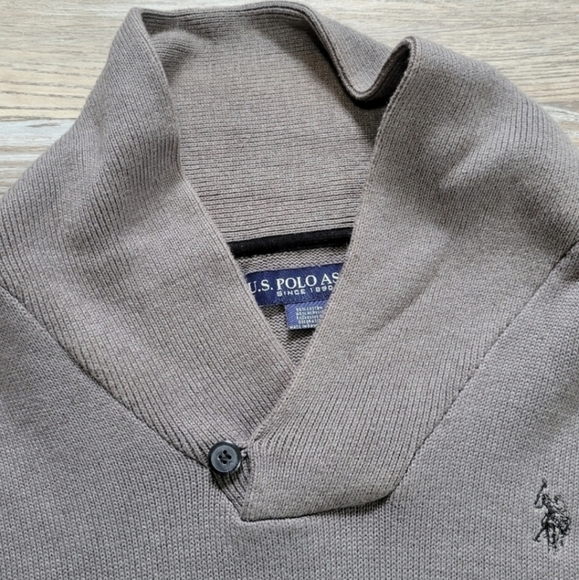 Polo sweater Men's Size Large gray - Picture 5 of 8